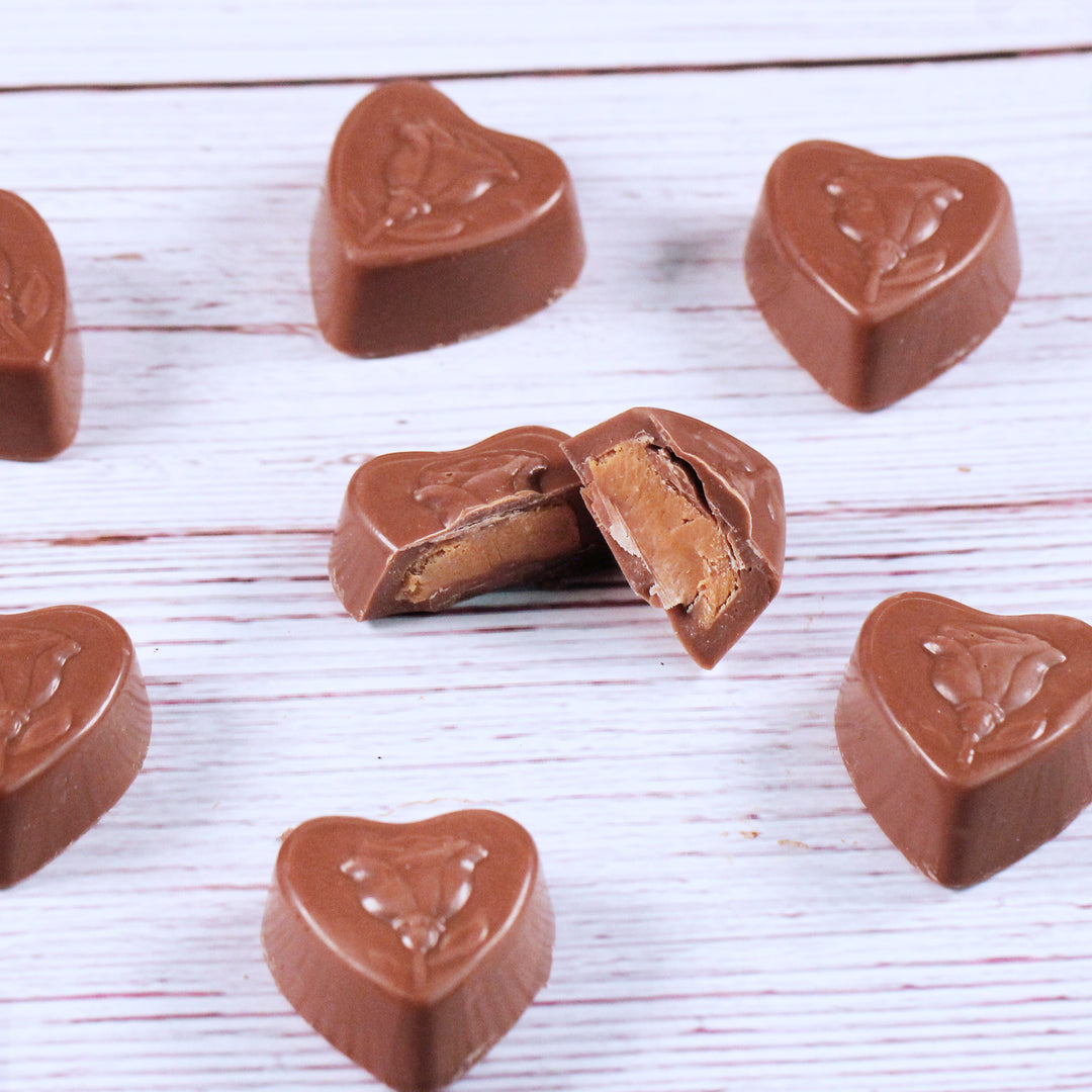 Bite Size Peanut Butter Filled Hearts