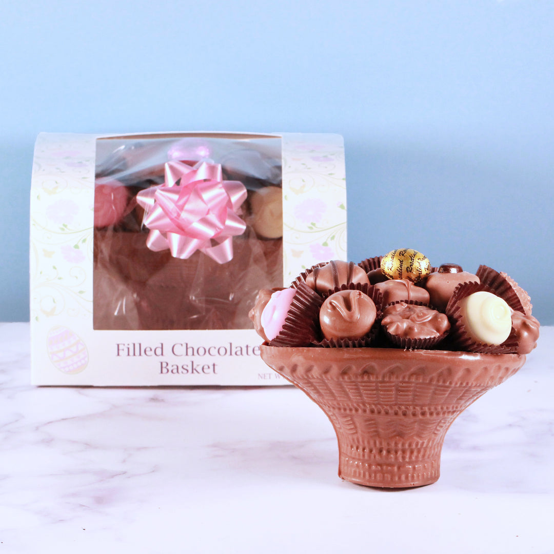 Chocolate Basket filled with candy 1lb