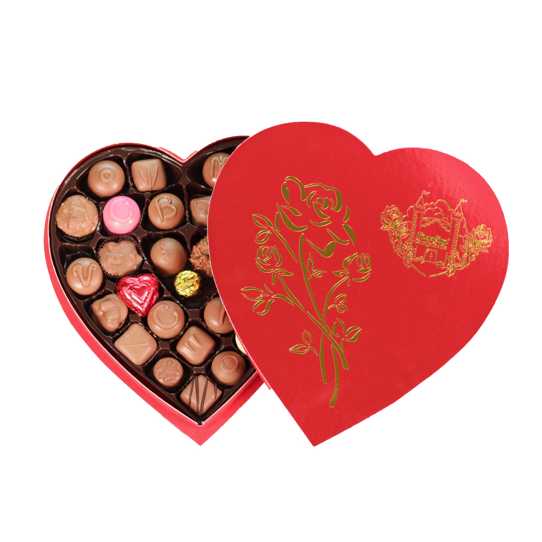 Valentine Rose Heart-Shaped Chocolate Box