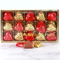 Foiled Red & Gold Hearts in box